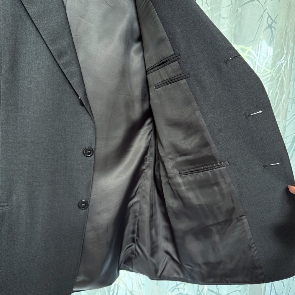 ERMENEGILDO ZEGNA GRAY WOOL BUTTON UP BLAZER JACKET PANTS SUIT SET - Picture 7 of 16